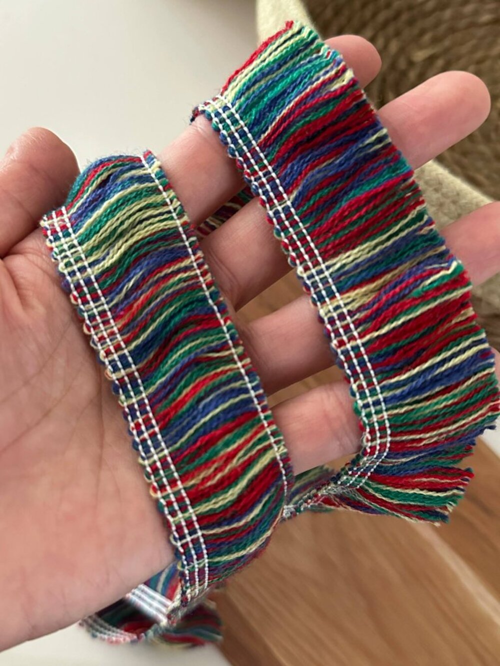 5Yds Non-Stretch 1.2" Rainbow Yarn Tassel Fringe Trim